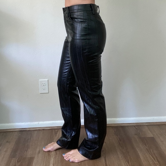 NWOT Better Than Leather Good Icon Good American Faux Vegan Pants - 6/28 - Picture 6 of 8